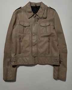 Chaqueta de Cuero Vacuno Genuino Outback Biker 2025, Forro de Algodón Ecológico, Elegante y Transpirable para Verano, Decorada con Plumas - Product Image 1