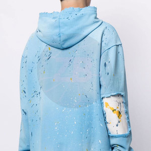 Sudadera con Capucha para Hombre, Estilo Casual, Diseño Desgastado, Invierno, Color Sólido, Ecológica, Transpirable, Algodón/Poliéster, Venta Caliente, Marca Privada - Product Image 3