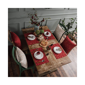 Sets de table et serviettes de table en coton 100% jetables, brodés de rouge de luxe, style américain, pour restaurants, hôtels, mariages - Product Image 5