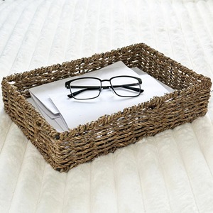 Desk accessories seagrass letter tray natural weaving letter file holder office tabletop organizer - Product Image 1