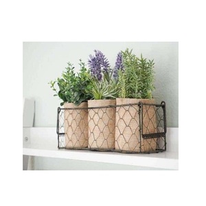hot selling Garden Flower Pot Holder Potted Stand Mounted Balcony <b>Plant</b> black color <b>Basket</b> Metal Fence Hanging Planter - Product Image 1