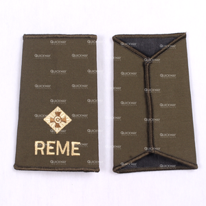 QUICK WAY INDUSTRIES Par de pasadores de hombro verde oliva con bordado negro, accesorio de uniforme OEM - Product Image 6