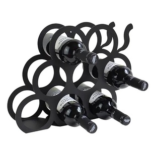 Eye Catching Design Wine Rack Eco-Friendly Black Finished Metal Wine Bottle Holder for Bar Hotel Restaurant <b>Tabletop</b> Decorative - Product Image 5