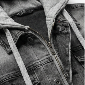 Chaqueta Vaquera de Alta Calidad para Hombre, Cuello Alto, Reversible, Corte Holgado, Informal, Cómoda, Colección Más Vendida - Product Image 4