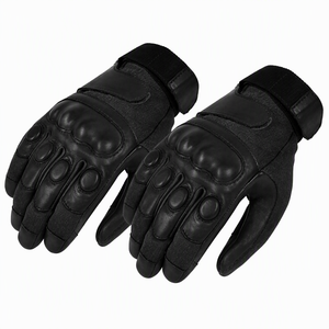 Kevlar Back Injection Moulded Hard Knuckle Double Strap <b>All</b> Terrain Outdoor Tactical Gloves <b>Black</b> PYRO-HIDE Palm Unisex - Product Image 1
