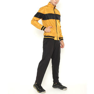 Survêtement d'hiver coupe ajustée deux pièces en coton/polyester de meilleure qualité pour hommes, motif solide confortable, fermeture à glissière complète, conception respirante - Product Image 5