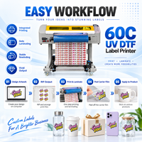 Nouvelle machine DTF numérique UV TPU automatique à tête unique DX7 de 60 cm, imprimante d'étiquettes grand format rouleau-à-rouleau, garantie 1 an, en acier