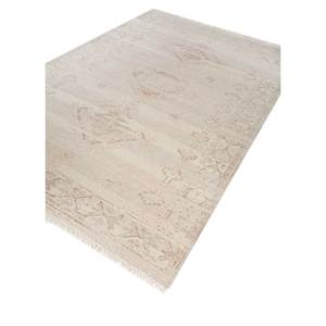 Tapis en laine noué à la main Erbe Ivory AKWL-1712, motifs abstraits rectangulaires en forme de médaillon, pour la maison, le salon, tapis pour adolescents - Product Image 2