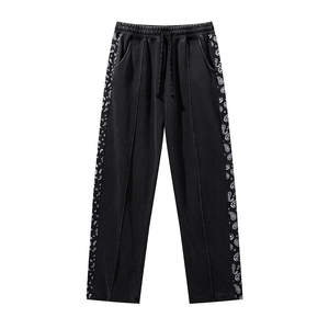 กางเกงวอร์มทรงหลวมลาย Paisley สำหรับผู้ชายกางเกงลำลองแนวสตรีทแฟชั่นฤดูใบไม้ผลิมีสไตล์ - Product Image 1