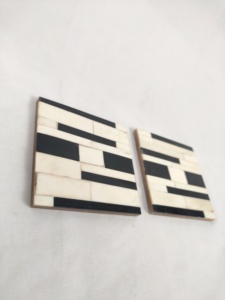 Sous-verres de luxe ronds classiques en bois écoresponsable style Zen asiatique, absorbants, finition mate, épaisseur 8 mm, diamètre 10 cm, en promotion en Inde - Product Image 3