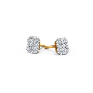 Boucles d'oreilles clous en or jaune 14k/18k avec diamants de laboratoire, tendance, haute qualité, pour filles et femmes, jolies, bijoux en gros - Product Image 6