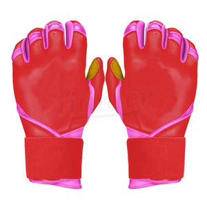 Guantes de bateo de Palma de cuero genuino para niños y adultos Guantes de bateo de béisbol de Softbol Profesional - Product Image 1