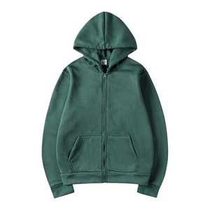 เสื้อสเวตเตอร์มีซิปสำหรับผู้ชายเสื้อฮู้ดสีเขียวฤดูหนาวขนาดใหญ่และสูง - Product Image 1