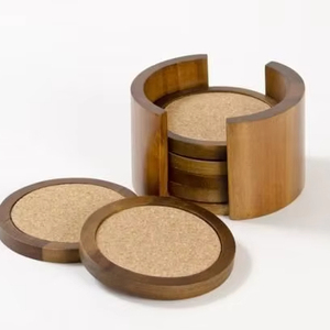 Sous-verre en bois d'acacia personnalisé en gros d'usine sous-verre en bois de noyer sous-verre en hêtre pour le napperon de Table à thé pour la cuisine - Product Image 1