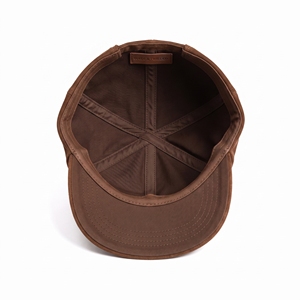 Casquette de baseball en daim marron avec logo personnalisé, 6 panneaux, réglable, fermeture snapback, broderie en nylon, respirante, imperméable, décontractée, pour l'extérieur - Product Image 5