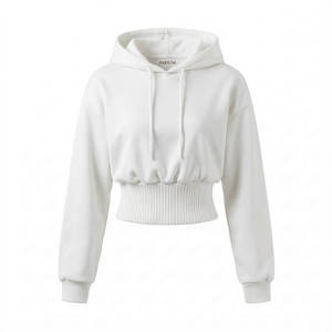 Sudaderas de Moda Urbana para Mujer de Alta Calidad, Cintura Alta, Estilo Corsé, Mangas Extra Grandes, Top Corto, Sudaderas Personalizadas - Product Image 4