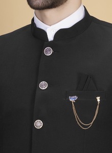 Costume Classique Noir 2 Pièces pour Hommes, Fournisseur Direct d'Usine, Idéal pour les Réunions de Bureau, les Soirées et les Événements, Disponible au Meilleur Prix - Product Image 3