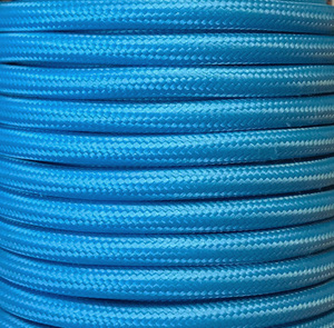 Bobina da 25 metri di cavo tessile decorativo, azzurro, liscio opaco (CIR62CM15) - Product Image 1