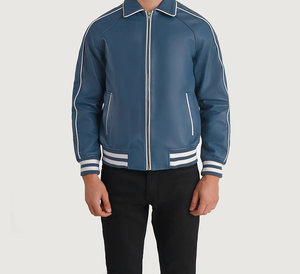Blouson aviateur Letterman classique avec laine de haute qualité et manches en cuir véritable Veste de baseball universitaire pour hommes - Product Image 4