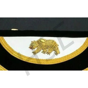 NOUVEAU TABLIER MAÇONNIQUE BRODÉ À LA MAIN PAST MASTER AVEC COL ET JEWEL-HSE - Product Image 4