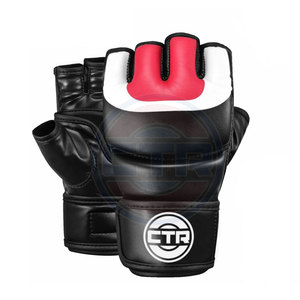 Gants de MMA en cuir personnalisables de haute qualité 8oz à demi-doigts CTR SPORTS – Nouveau style pour l'entraînement avec votre propre logo et fonction tactile - Product Image 2