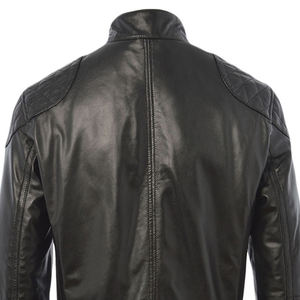 Veste en cuir d'aspect naturel pour hommes fabriquée avec une surface naturelle et une texture légère offrant un choix de vêtements d'extérieur décontractés au quotidien - Product Image 5