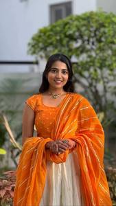 Travail de broderie en Georgette à la mode Lehenga Choli avec Dupatta pour les fêtes d'été Couleur noire - Product Image 4