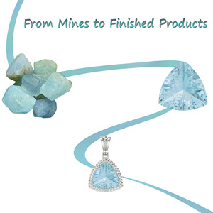 New Collection <b>Top</b> Quality Natural Aquamarine & Cubic Zircon Gemstone Round Studs 925 Sterling Silver <b>Earrings</b> Jewelry Wholesale - Product Image 4