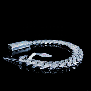 Pulsera de eslabones de cadena cubana de plata 925 de lujo personalizada IGI certificado VVS corte brillante diamante oro joyería fina para hombres y mujeres - Product Image 2