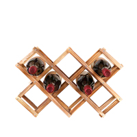 Porte-bouteilles en bois croisé porte-bouteilles en bois pour comptoir de table décoratif ustensiles de cuisine pour la maison étagères de décoration de vin d'hôtel
