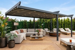 Aluminium Pvc Retractable Pergola Waterproof Powder Coated Eco-Friendly Bioclimatic Nature 7-Year Warranty Backyard Garden - Product Image 4