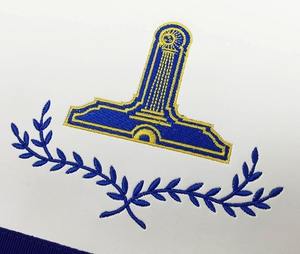 ผ้ากันเปื้อนไทเลอร์ บลู ลอดจ์ - ริบบิ้นสีน้ำเงินรอยัลคุณภาพเยี่ยมและงานปักด้วยเครื่องจักรอย่างประณีต - Product Image 4