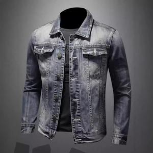 2025 Autumn Trendy Korean Style Men's <b>Slim</b> <b>Fit</b> <b>Jacket</b> Casual Vintage Denim <b>Jacket</b> Printing Thin Thickness OEM Service Available - Product Image 2