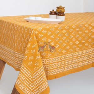 Mantel Artesanal 100% Algodón con Estampado Floral Dabu, Diseño Tradicional, Elegante Cubierta de Mesa con Estampado Floral - Product Image 3