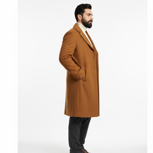 Abrigo de lana cálido para hombre, forro de piel de zorro Real, abrigo clásico largo de invierno transpirable de secado rápido, diseño de logotipo personalizado OEM elegante - Product Image 5