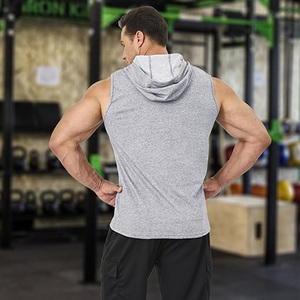 Breathable <b>Men</b> Hooded Tank Top, <b>Sleeveless</b> Workout Shirt for Fitness & Running <b>Hoodie</b>, Casual Gym Sportswear Tank - Product Image 4