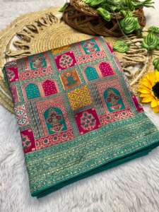 Reine Viskose Soft <span class=keywords><strong>Kolkata</strong></span> Meena Silk Zari Web-<span class=keywords><strong>Saree</strong></span>-Kollektion für Erwachsene - Product Image 2