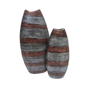 New Arrival Designer Aluminum Flower <b>Vases</b> Antique copper Finishing Flower <b>Vases</b> With Handmade Decoration At Affordable Price - Product Image 1