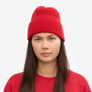 หมวกถักสำหรับผู้ใหญ่หมวกอะคริลิคหมวกสำหรับ100% ใส่ได้ทั้งชายและหญิงสีแดงใส่สบายปรับแต่งโลโก้ได้ตามต้องการ - Product Image 1