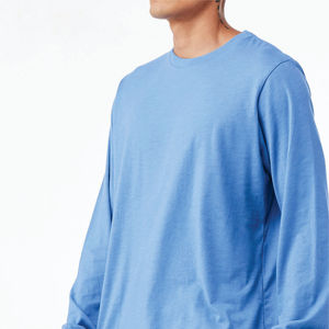 เสื้อยืดแขนยาวลายคาโรไลน่าสีน้ำเงินสำหรับทุกเพศ-ผ้าฝ้ายคอมโบ100% 4.2ออนซ์คอกลมแบบคลาสสิกนุ่มและทนทาน - Product Image 5