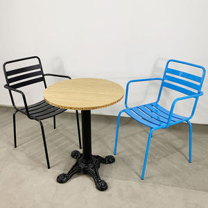 SFBCF035-Modern 60cm Round Wood TRE Cafe <b>Table</b> with Cast Iron Stand - Product Image 2
