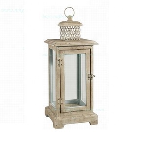 Linterna de madera de alta calidad para jardín, farol de mesa Retro de estilo antiguo europeo, faroles grandes de madera para exportación - Product Image 5