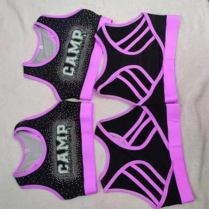 Uniformes de pom-pom girls au design gratuit, ensembles imprimés par sublimation avec strass - Product Image 3