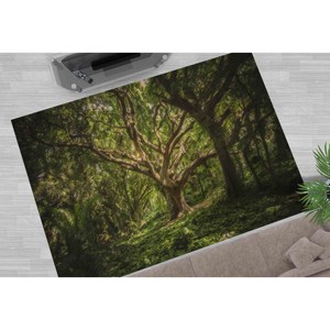 Tapis imprimé paysage naturel - Motif arbre, lavable en machine, personnalisé, tapis en velours - Product Image 4