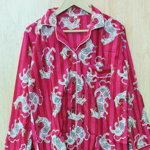 Conjunto de Pijama de Lujo 100% Algodón para Mujer, Ropa de Dormir Suave, Camisa y Pantalones, Ropa de Casa de Algodón Orgánico, Conjunto de Pijama para Damas de Honor - Product Image 1