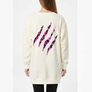 Vestido Holgado de Manga Larga para Mujer, Ajuste Regular, Suave y Cálido, de Felpa, Informal, para Uso Diario, Estilo Urbano, Invierno, Color Sólido, 100% - Product Image 5