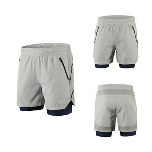 Gran oferta, pantalones cortos para correr para hombre, Fitness, Yoga, ejercicio, Jogging, pantalones cortos transpirables para bicicleta, 2 en 1, ropa de gimnasio, pantalones deportivos de verano - Product Image 4