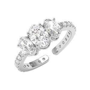 Bague pour homme en argent sterling 925 pur de qualité supérieure, diamant taille ovale, placage rhodium, technologie d'incrustation, bijou cadeau pour femme - Product Image 1