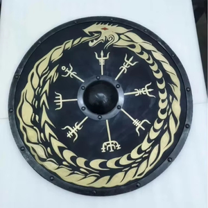 Viking Vòng Lá Chắn Khắc Bằng Gỗ Lá Chắn Món Quà Tốt Nhất Cho Anh Ta Lá Chắn - Product Image 1