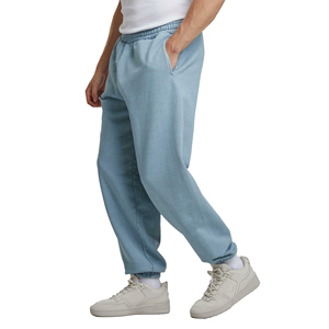 กางเกงวอร์มทรงตรงเอวกลางสไตล์ใหม่ น้ำหนักเบา ผ้าฝ้าย 100% พร้อมโลโก้สั่งทำสำหรับผู้ชาย - Product Image 2